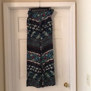 Geometric print wide-leg pants